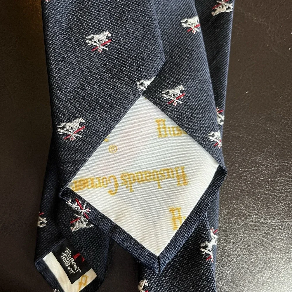 Robert Talbott VTG 60's‎ Equestrian Tie Horse Silk/Poly England Florida Collab